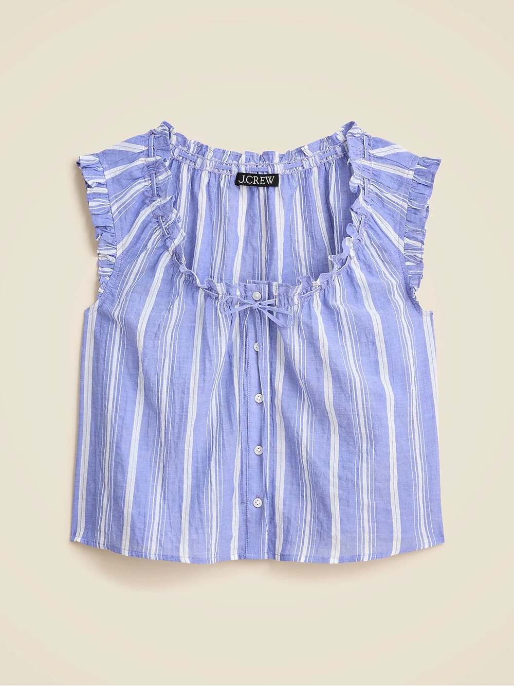 JCrew Ruffle Print Button Up Top